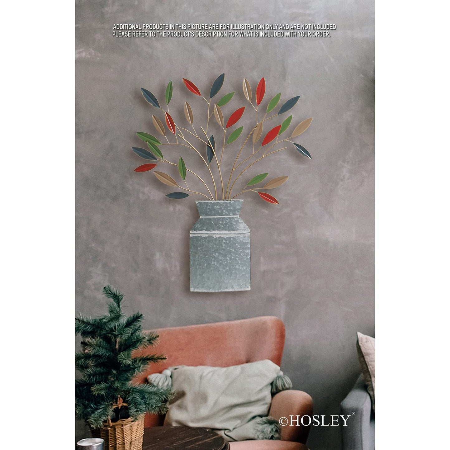 Hosley Metal Dimensional Wall Art Vase- 24" High. Ideal Gift for Weddings, Special Occasion, Home Decor, Party, Spa, Votive/LED Gardens, Home Office O9