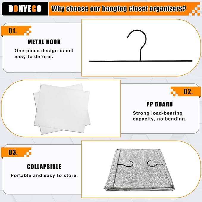 6-Shelf Hanging Storage Closet Organizer, Linen Rv Storage and Organization