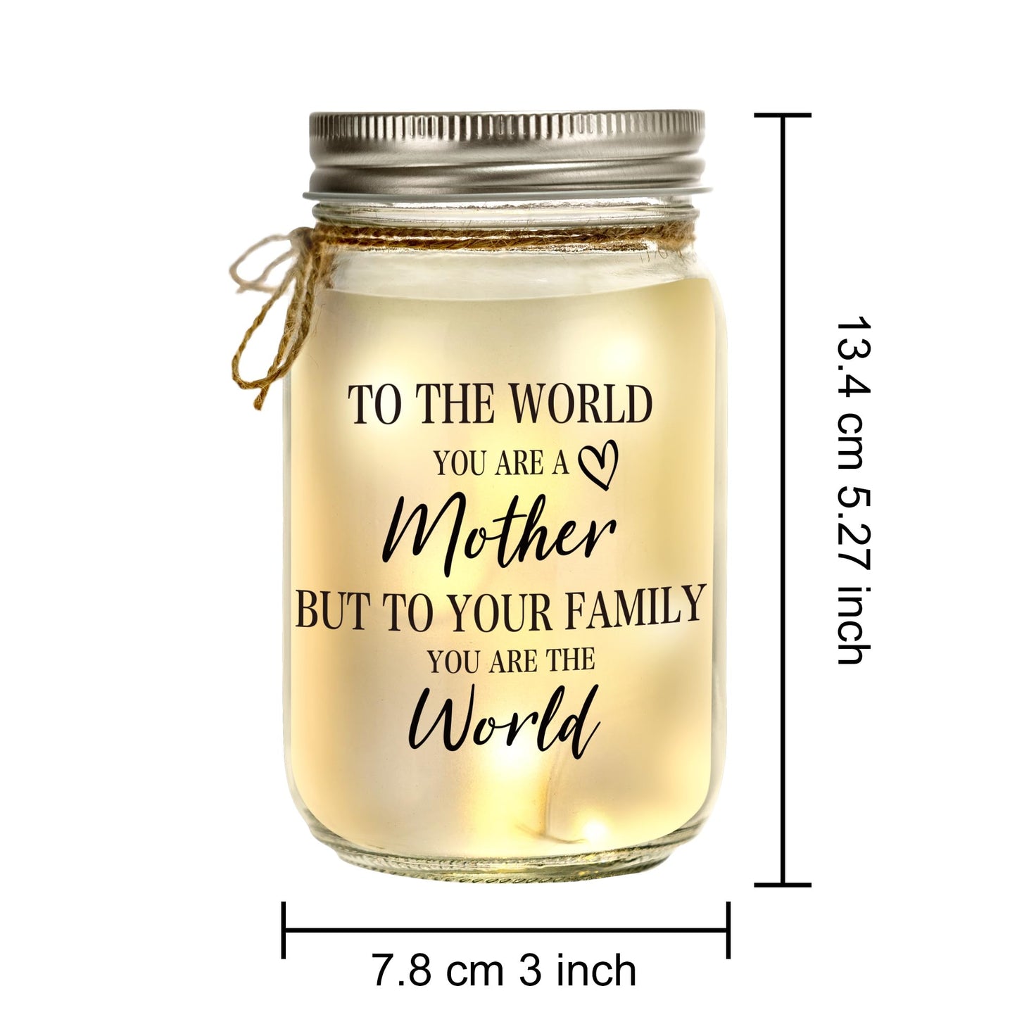 Kenon Mason Jar Night Light for Mom, Home Decoration Lights, Personalized Night Light for Birthday, Thanksgiving, Mothers Day Gift