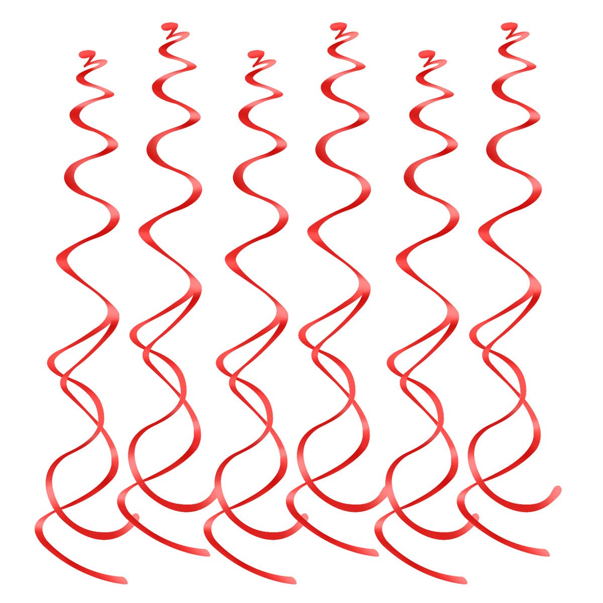Lowki Hanging Swirl Party Spiral Swirl Decorations, Ceiling Decoration for Birthday, Baby Shower, Anniversary, Graduation, Holiday Celebration Party Supplies -Piece of 12 (Red)