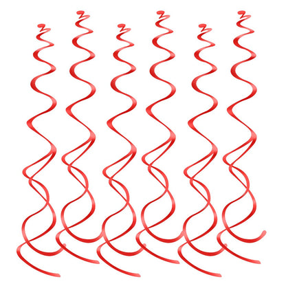 Lowki Hanging Swirl Party Spiral Swirl Decorations, Ceiling Decoration for Birthday, Baby Shower, Anniversary, Graduation, Holiday Celebration Party Supplies -Piece of 12 (Red)