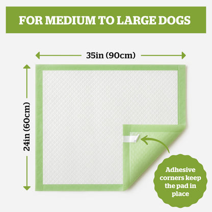 Pogi's Dog Training Pads with Sticky Tabs – Eco-Friendly, Odour Blocking & Super Absorbent – 40-Pack (60 × 90 cm)