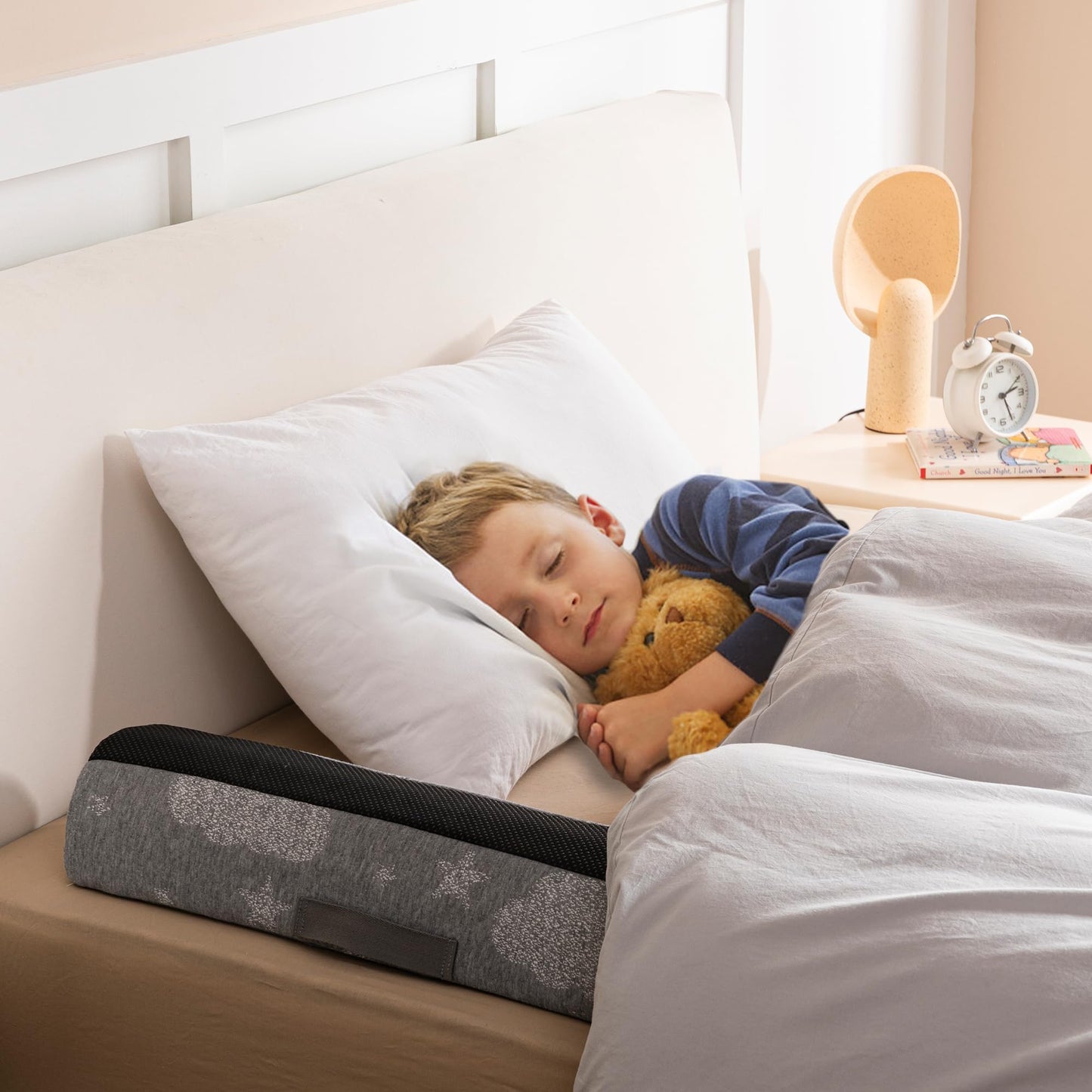 Kohentact Bed Guard for Toddlers Foldable and with Pad from Foam Bed Bumpers Rail with Dual Non-Slip Pads Waterproof Washable Soft Removable Cover Safe Bed Rail for Kids Seniors