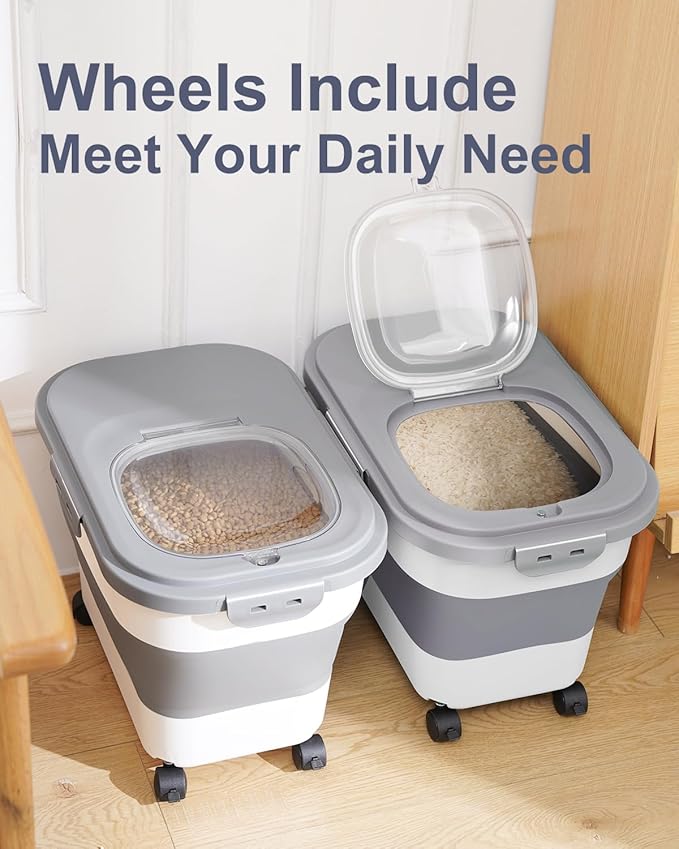 20-30 Lbs Rice Storage Container, Collapsible Food Storage Containers