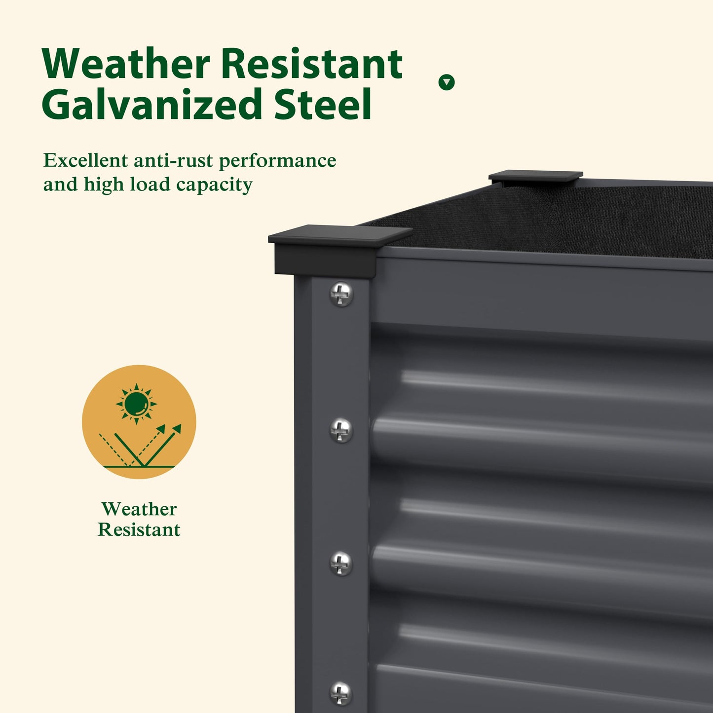 VEIKOU 48 x 24 x 34in Galvanized Steel Raised Garden Bed for Outdoor with Shelf and Casters, Drainage Holes, Steel Planter Box for Gardening Vegetable Flower Herb, 507 lbs Capacity, Gray