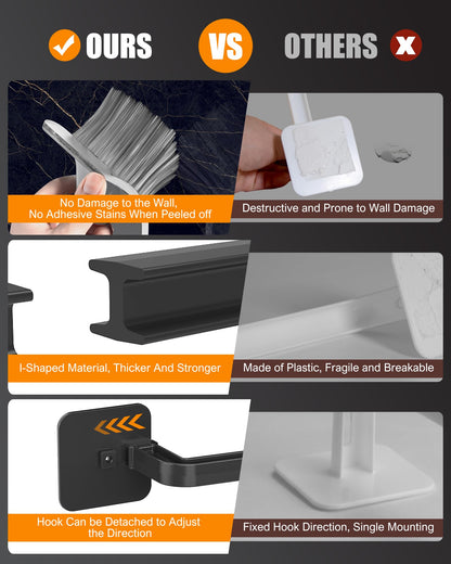 Sunfanie Hat Rack for Hat Storage (4-Pack), Multi-Purpose Hat Organizer, Strong Adhesive Hooks for Wall Organizer for Baseball Caps, Two Mounting Options Hook, Black