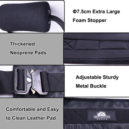 Nordic Hamstring Curl Strap – with Extra Large Foam Stopper and Thick Neoprene Padding, Fits Various Doors, Enhances Leg Strength and Muscles (knee pad not include)