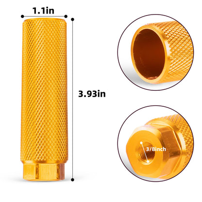 Shwsed Bike Pegs, Aluminum Anti-Skid BMX Bicycle Foot Pegs for Mountain Bike Cycling, Stunt Pegs Fit 3/8 inch Axles (Orange)