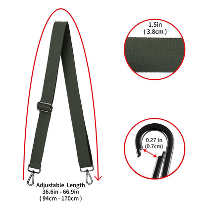 ZOOEASS Nickel Buckles Wide Shoulder Strap (Solid),Adjustable Replacement Belt Crossbody Canvas Bag Handbag (Olive Green)