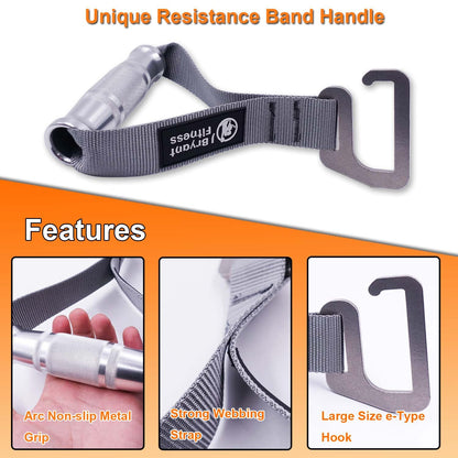 J Bryant Fitness Resistance Band Exercises Handles Heavy Duty Metal Gym Handles Stainless Steel Large Size Hook for Wide Pull Up Resistance Band Training Home Workout Fitness Equipment
