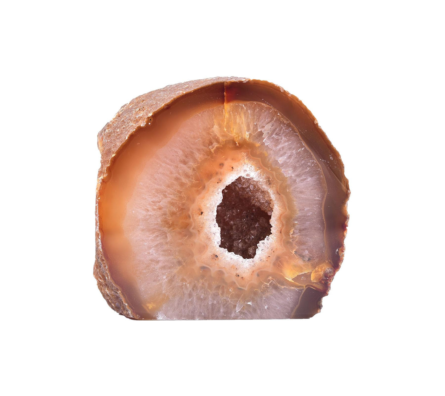 AMOYSTONE Natural Agate Home Decor – Large Agate Geode Stone Natural Brown – Unique Crystal Ornament for Bedroom, Desk (1.5-2 Lbs)