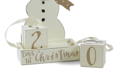 Winter Snowman Days til Christmas Wooden Advent Calendar Set