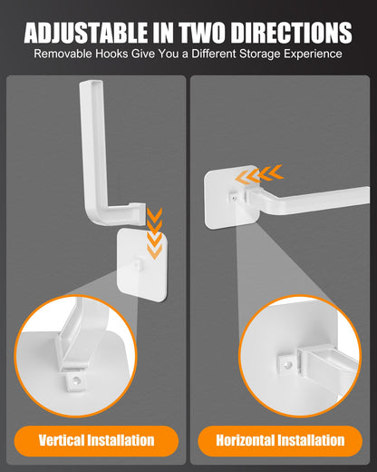 Sunfanie Hat Rack for Hat Storage (4-Pack), Multi-Purpose Hat Organizer, Strong Adhesive Hooks for Wall Organizer for Baseball Caps, Two Mounting Options Hook, White