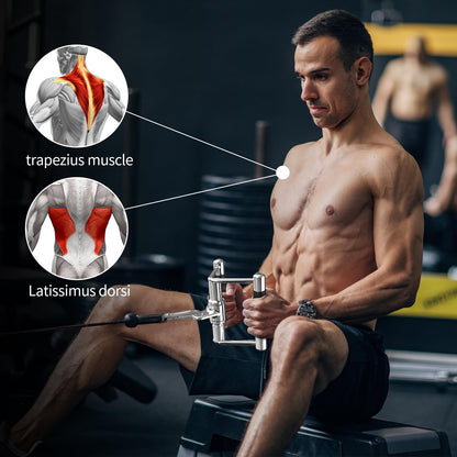 POWER GUIDANCE Triceps Pull Down Attachment, Cable Machine Accessories for Home Gym, Lat Pull Down Attachment Weight Fitness