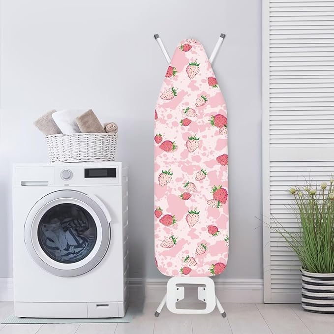 Pink Strawberry Padding Ironing Board Covers Easy to Install Stain Resistant