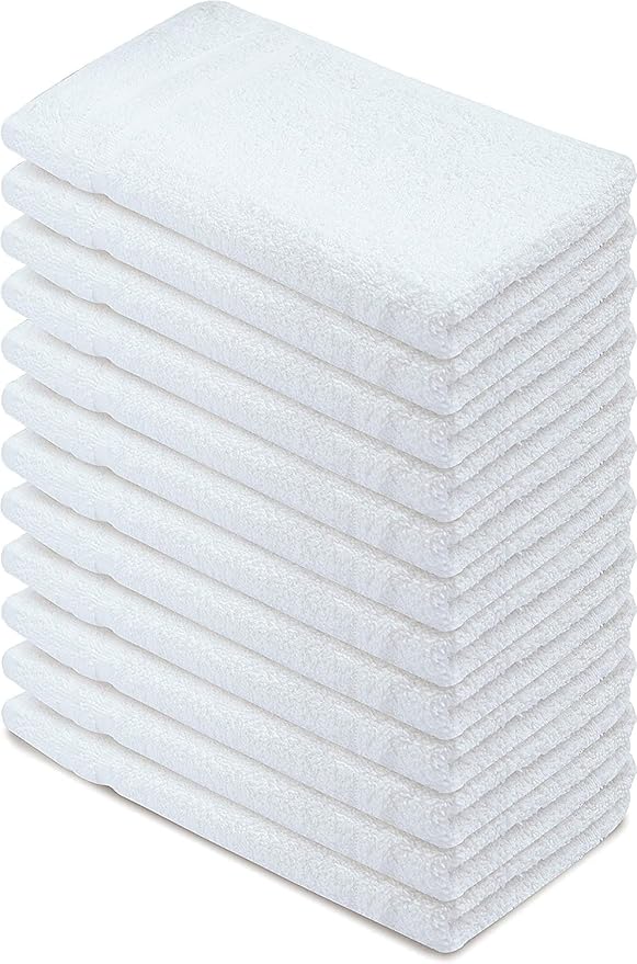 Basic Hand Towels 16x26 Inches – Bulk Pack of 96 – White Color – Soft and