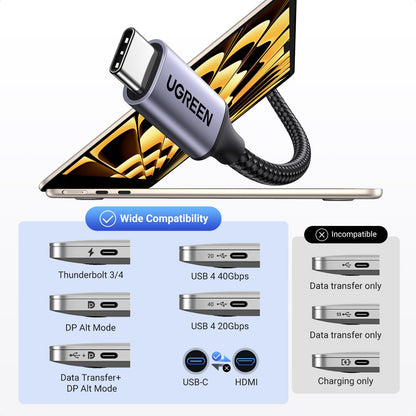 UGREEN USB C to HDMI Cable 4K@60Hz 1440P@120Hz 1080P@240Hz Type C Thunderbolt 5 4 3 to HDMI 2.0 HDR Adapter Compatible with iPhone 16 15 MacBook Pro Air Mac Mini, iMac iPad Galaxy S25 Ultra S24(2M)
