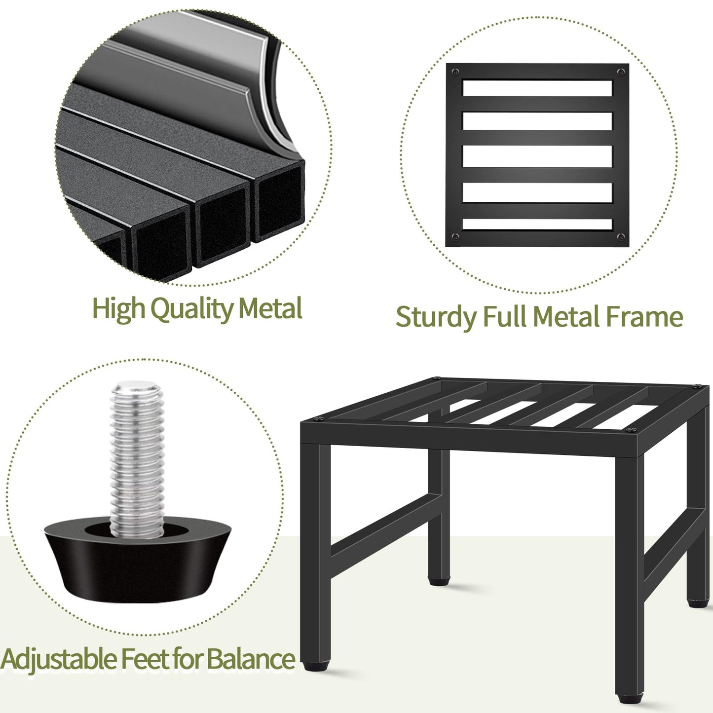 LLAXERGU Plant Stand Indoor Outdoor, Heavy Duty Wrought Iron Pedestal Stands Metal Plant Stand for Indoor Outdoor, Sturdy Low Flower Stand Display Planter Shelf, 2pcs, Black