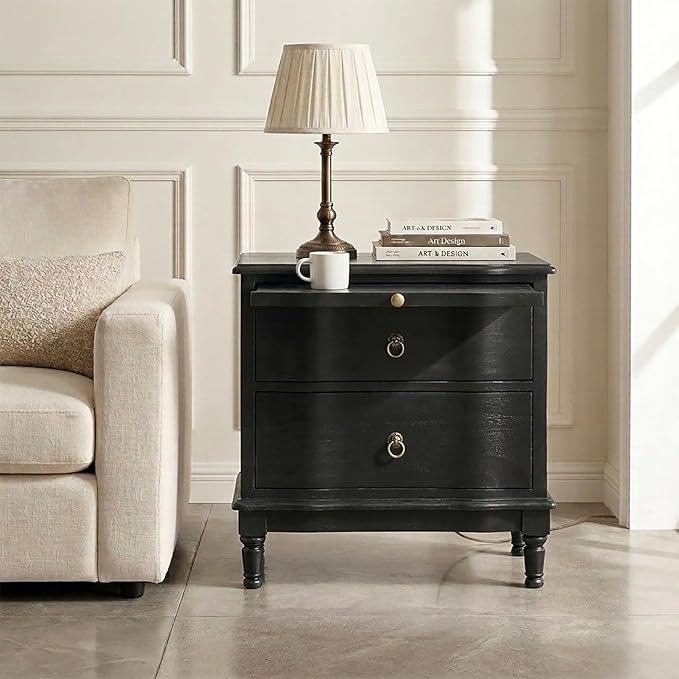 HULALA HOME Solid Wood Storage End Table