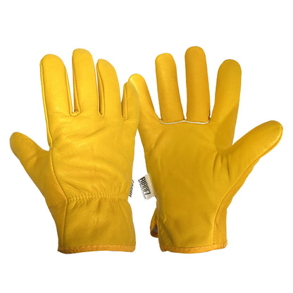 Bladez Thorn Proof Gardening Gloves for Men and Women, Large Thick Heavy Duty Cowhide Leather Palm and Top Sides, Warm Soft Inner Liner, Bramble-Proof Strong Double-Stitched (Medium Pair of 2)