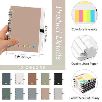 20 Set Employee Appreciation Gift Bulk Weekly Planner Notebooks to Do List Spiral Notebook Journal with Ballpoint Pen, Sticky Note for Office Teacher Student Graduation Thank You Gift(Classic Color)