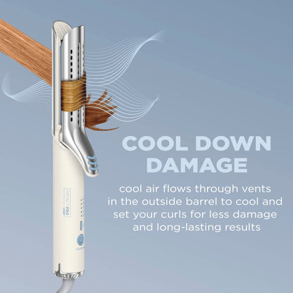 INFINITIPRO BY CONAIR 2-in-1 Cool Air Curling Iron and Flat Iron Luxe, Protects Against Damage and Locks in Style for Effortless Long Lasting Curls, Waves & Straight Looks with One Tool