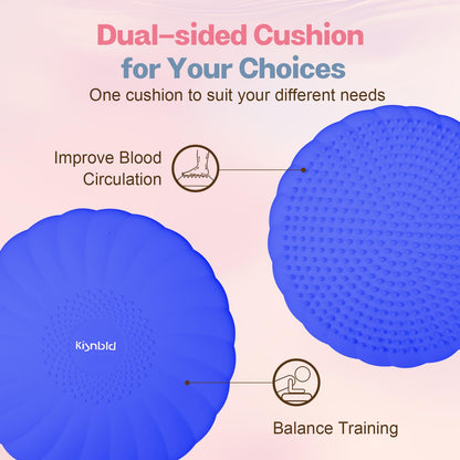 kisnbld Wobble Cushion, Extra Thick Wiggle Seat for Sensory Kids, Non-slip Balance Disc with Inflation Pump for Adults Core Strength, Posture Improvement & Physical Therapy (13.5in/34cm)