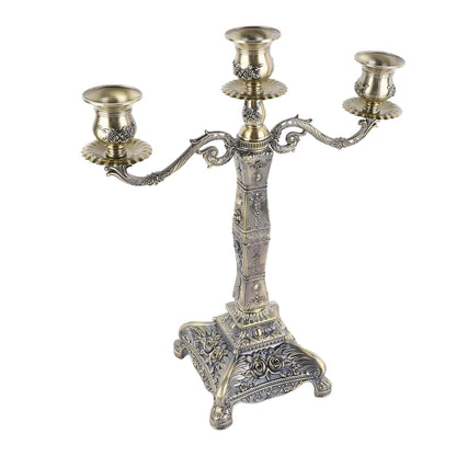 HKINBAS Craft Collection Fit for Metal Arms Candelabra European Style Retro Candlestick Holder Romantic Candle Holder Decoration for Wedding Dinner Party Decoration (Bronze Three Heads)
