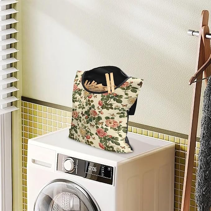 Floral Clothes Pin Hanging Bag