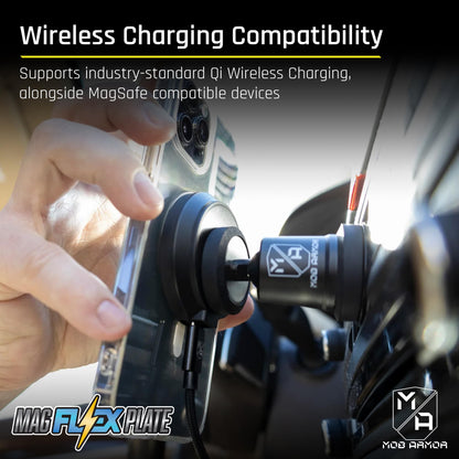 Mob Armor Magnet Flex Plate - Magnetic Phone Mount Compatible for iPhone & Android, Wireless Charging Compatible - 2mm Slim Rubber Magnetic Plate for Car Mounts, Home & Gym, Supports MagSafe Devices