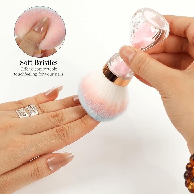 Nail Dust Brush for Acrylic Nails, Soft Brush Nail Art Dust Powder Remover