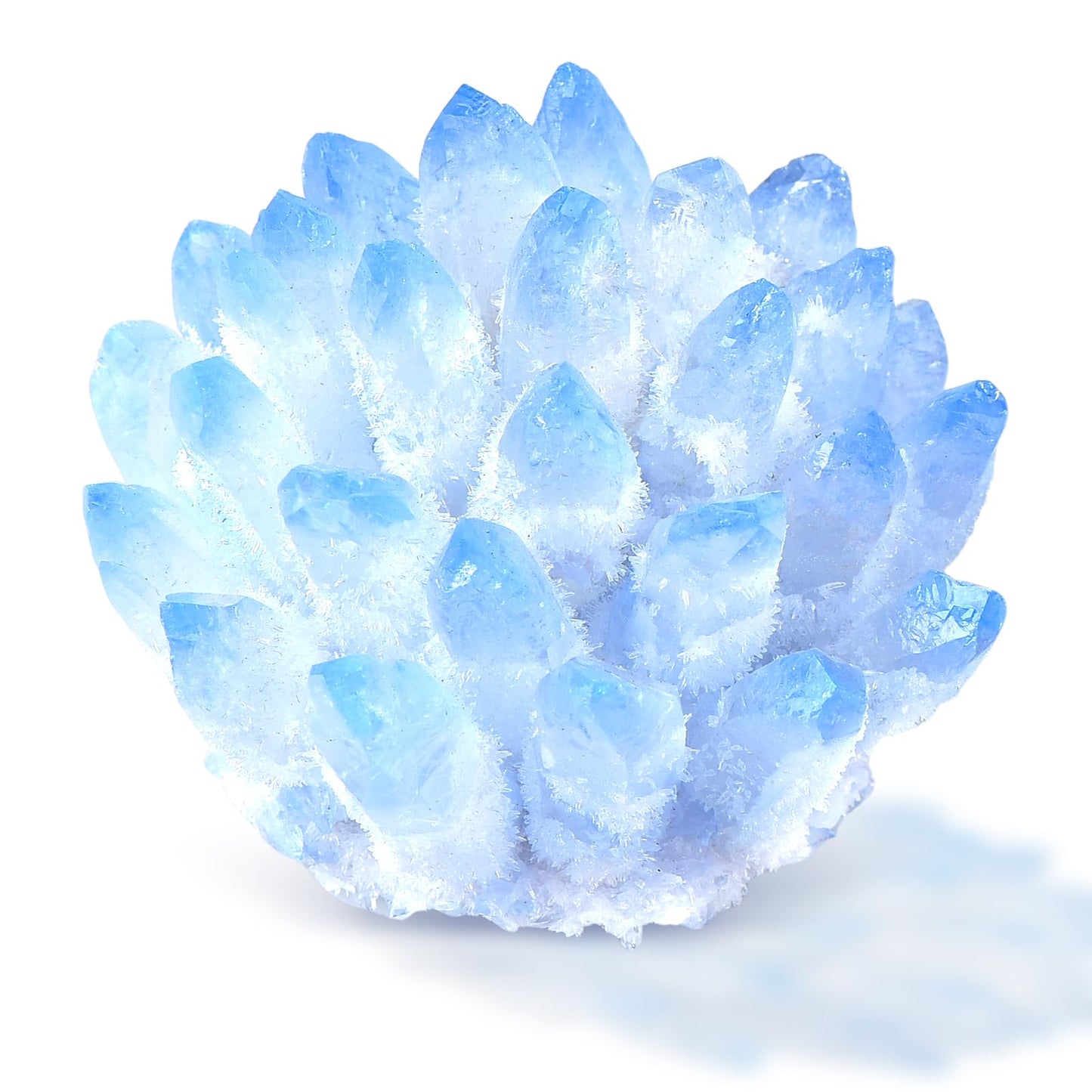 Natural Crystal Cluster Clear Quartz Mineral Crystal Cluster Cluster Healing Ornament Hue Reflection Feng Shui Home Decor (Blue)