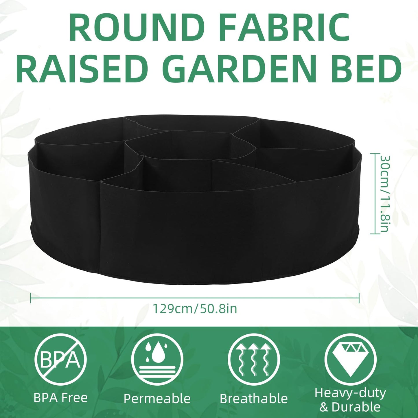 LITLANDSTAR 100 Gallon Plant Grow Bags, Heavy Duty Thickened Nonwoven Fabric Pots Round Raised Garden Beds Planter Pots with 7 Grids, Breathable Growing Bags for Indoor and Outdoor Planting