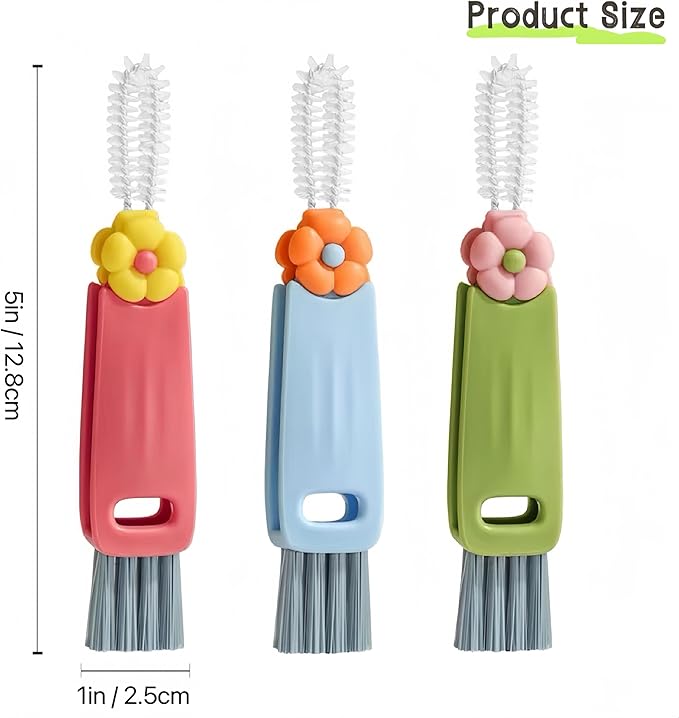 3 in 1 Cup Lid Cleaning Brush, Water Bottle Cleaner Brush, Portable Cup Lid Gap