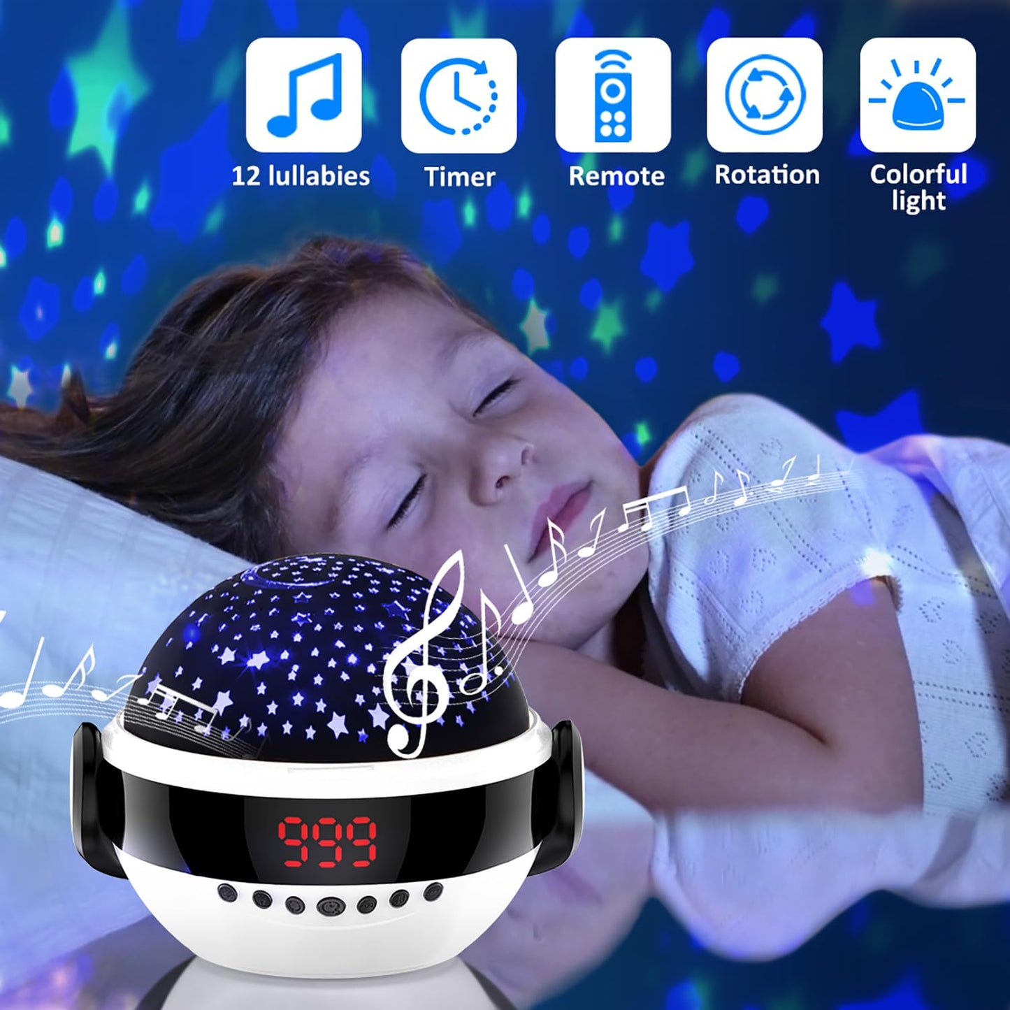 VANSHINIEER Night Light (Black-Remote)