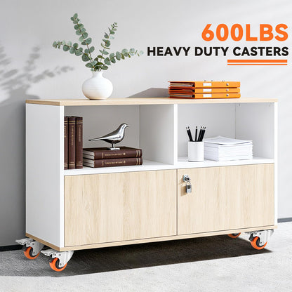 WBD 2" Plate Caster Wheels Set of 8, Heavy Duty Casters with Brake, 1200 Lbs, Safety Dual Locking, Industrial Swivel Top Plate Casters Wheels for Furniture, Carts (Screws and Screwdriver)