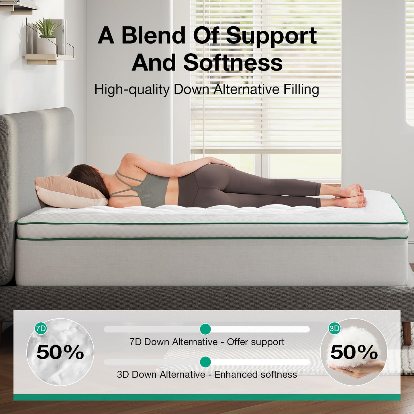 Novilla Queen Mattress Topper, Extra Thick Pillow Top Mattress Pad, Down Alternative Fill Breathable Cover, 8-21" Deep Pocket Soft Bed Topper for Back Pain Relief