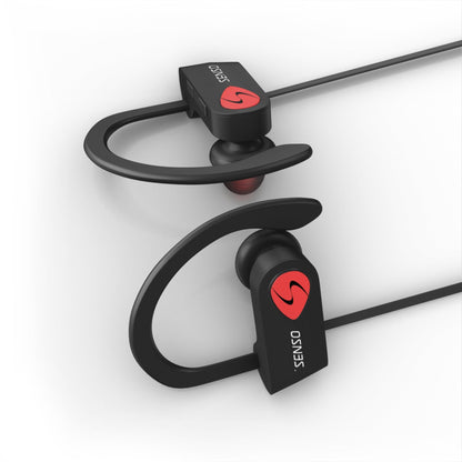 SENSO Bluetooth Headphones, Best Wireless Sports Earbuds w/Mic IPX7 Waterproof HD Stereo Sweatproof Earphones for Gym Running Workout Noise Cancelling Earphones Earbuds Noise Cancelling Headsets