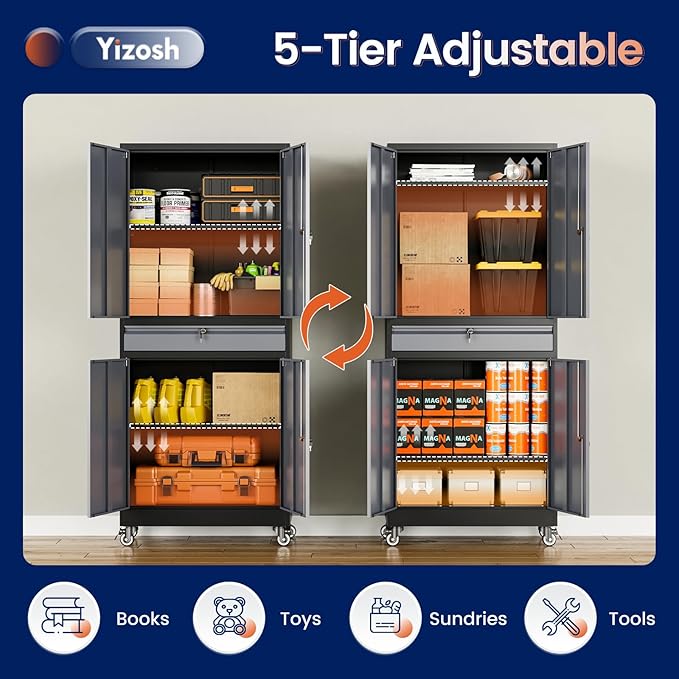 Yizosh Metal Garage Storage Cabinet