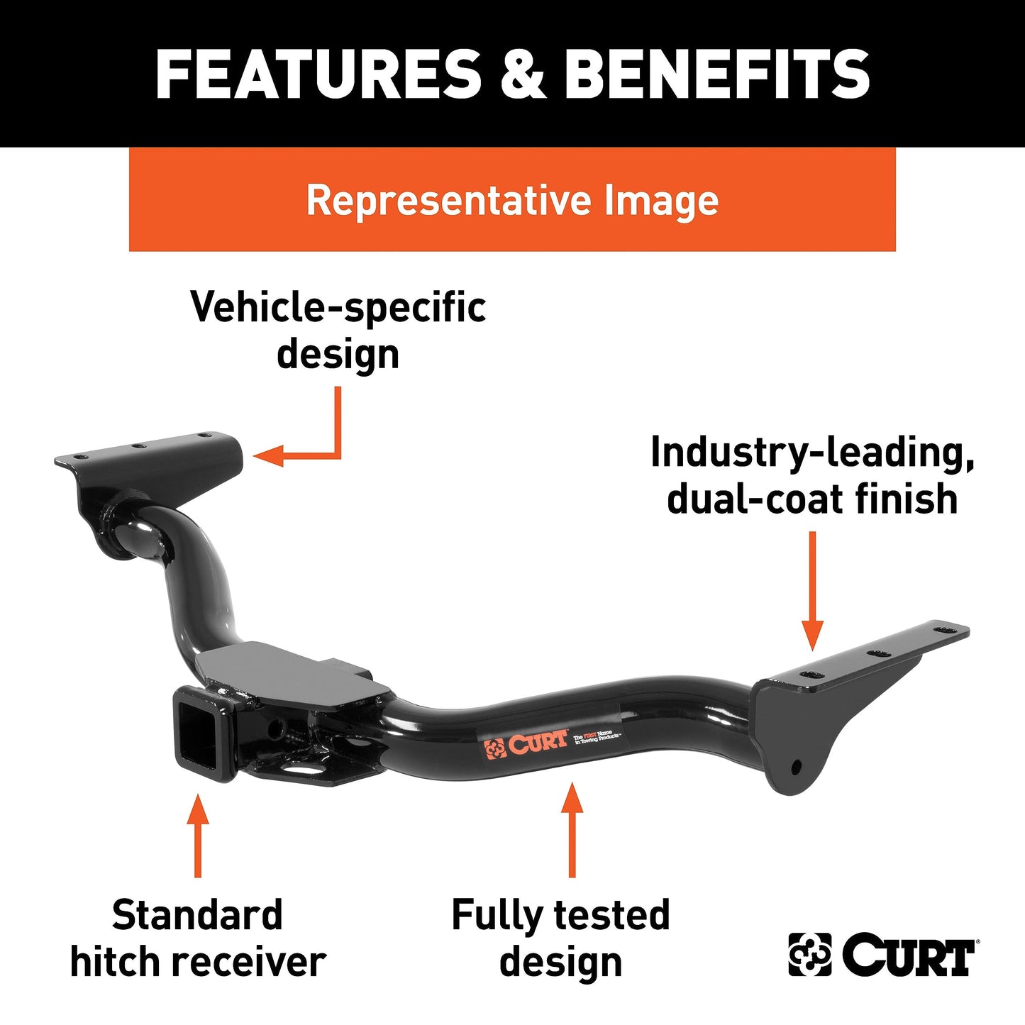 CURT 13570 Class 3 Trailer Hitch, 2-Inch Receiver, Compatible with Select Outback