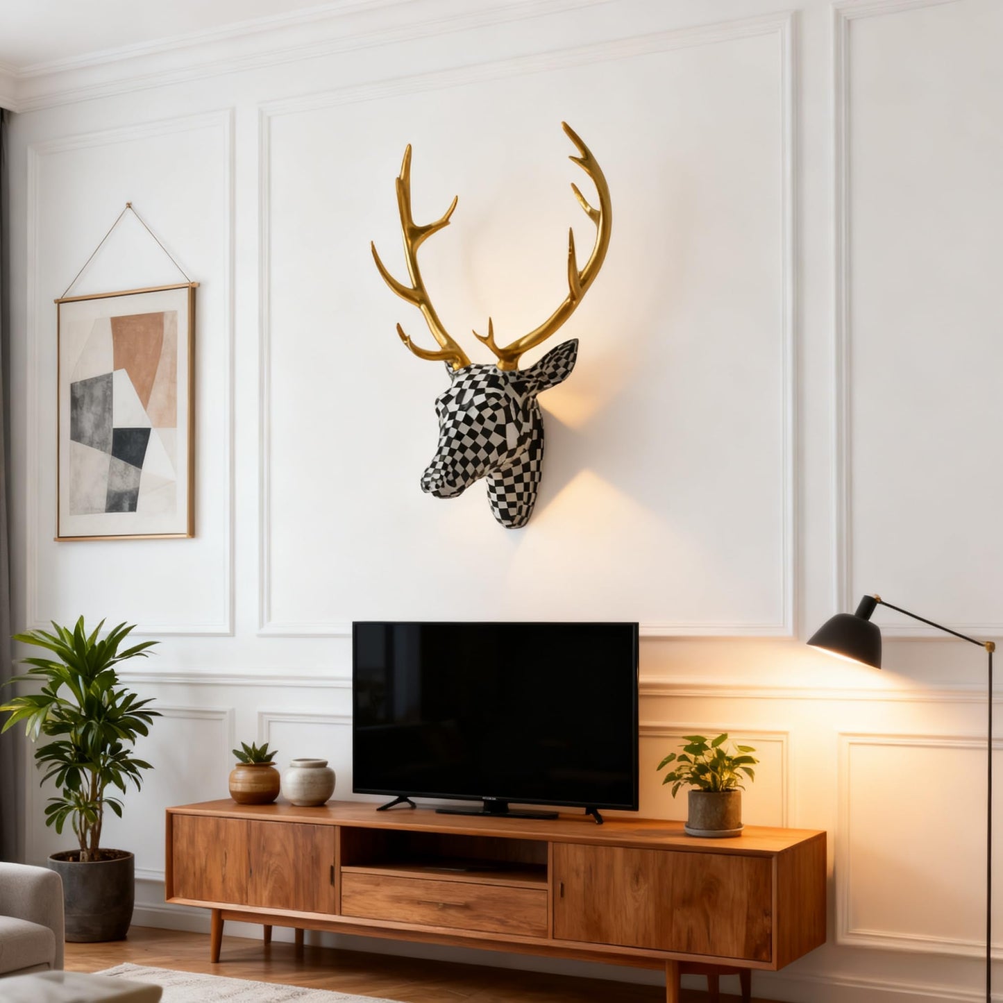 Deer Figurines,Animal Head Wall Decor,Deer Figurines Home Decor,Modern Home Decors,Head Art Wall Mount,Animal Statues For Wall