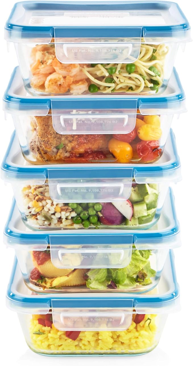 Snapware Total Solutions Glass Food Storage Containers Set, Airtight &