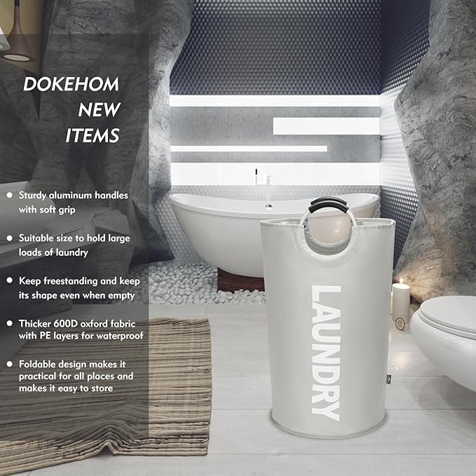 DOKEHOM 125L X-Large Collapsible Washing Laundry Basket Bag