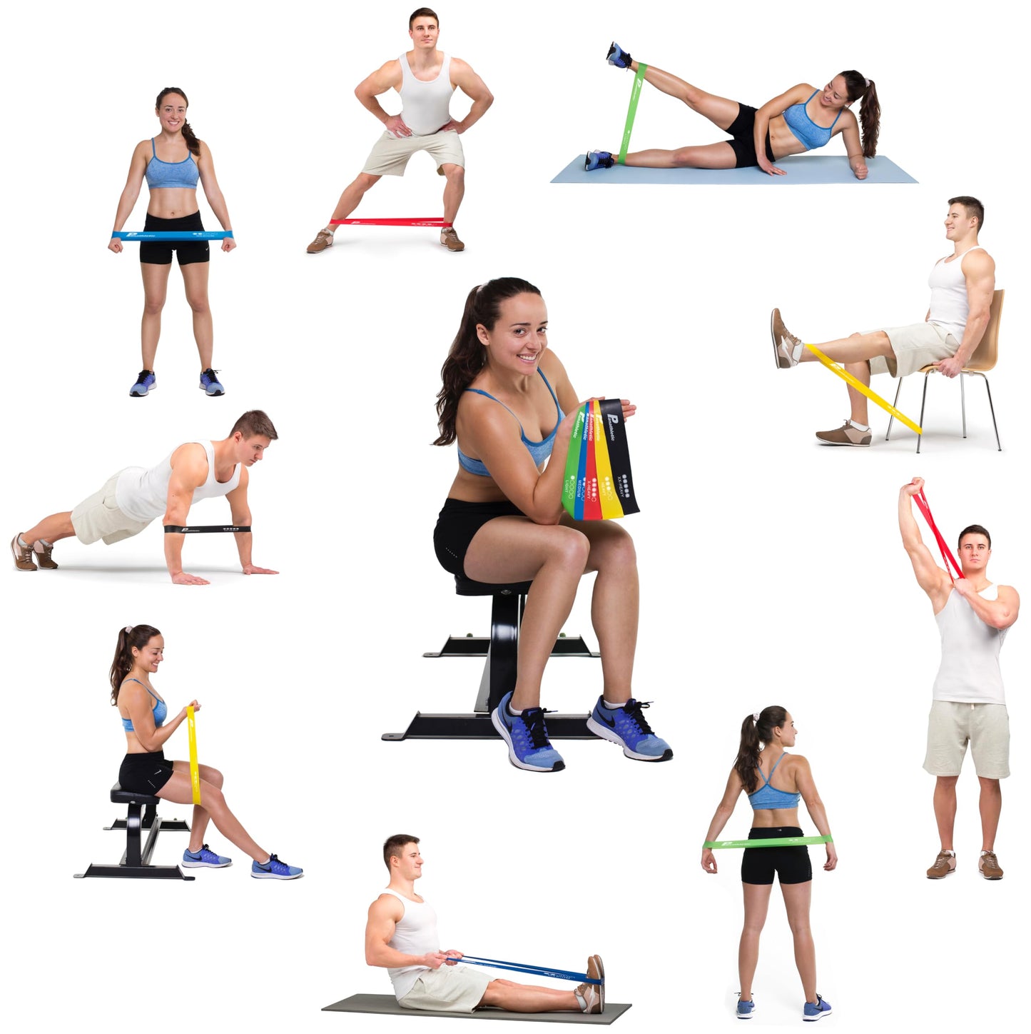 Panathletic Resistance Bands, Set of 5 Bands – 5 Different Resistance Levels, Exercise Guide, eBook, Carry Bag – 5X Booty Loop Band for Butt and Legs Women - Fitness Stretch Band for Workout Men