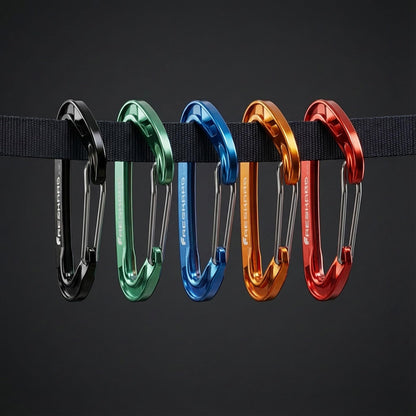 FresKaro Carabiner Clip, Wire Gate Caribeener Heavy Duty, Caribeaner Hook, Strong, Lightweight, 15kN 4Pack for Keychain, Key, Gym, Golf Bag, Dog Collar, Hammock, Outdoor Camping, Medium Size, Blue