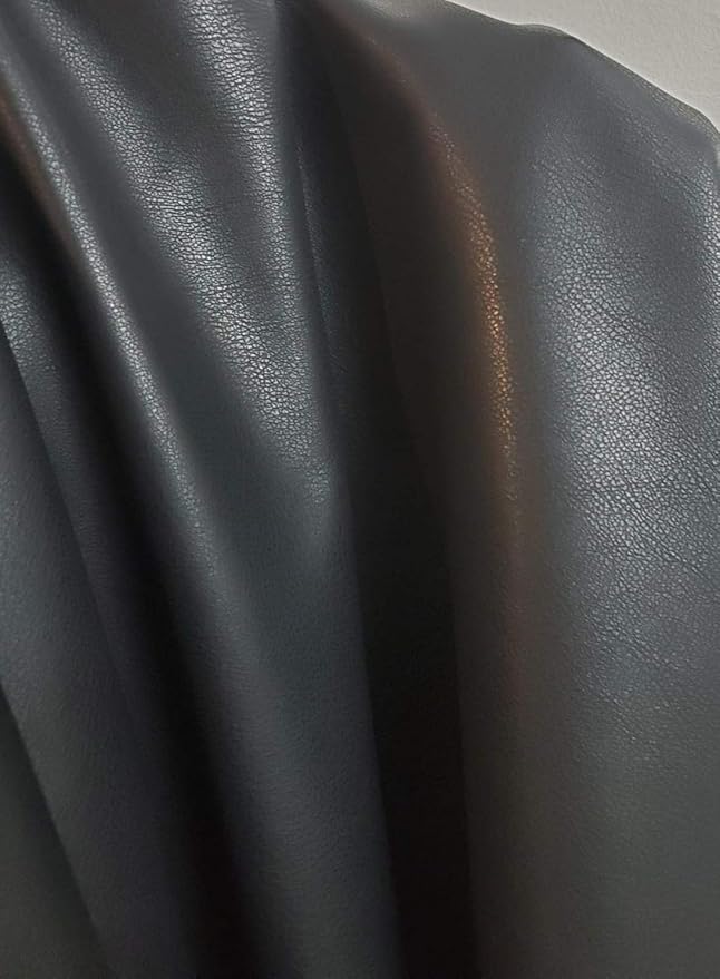 Black Thin Stretch Faux PU Leather by The Yard 108 x 54 inch Synthetic Fabric