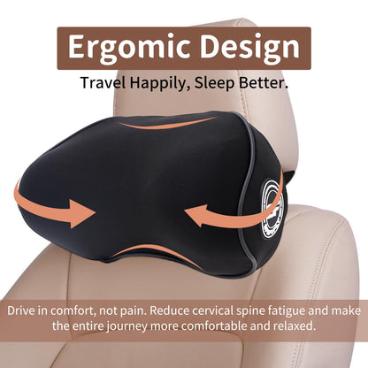 SPRFUFLY Make Relaxing Car Headrest Pillow, Car Pillow for Driving with Adjustable Strap, Breathable Removable Cover & Ergonomic Design - Softness Travel Car Neck Support Pillow(Black, 1PC)