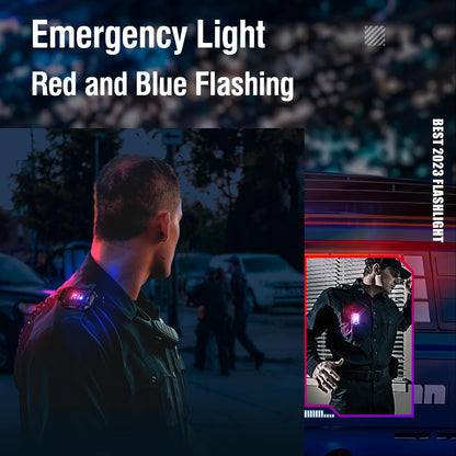 NGOKPYD N10 Clip on Torch,Mini Torch Rechargeable Red Blue Flash Light for Safety Lights Warning for Night Walking Dog,Hands Free Small Flashlight Portable LED Work Light Hiking Camping Accessories