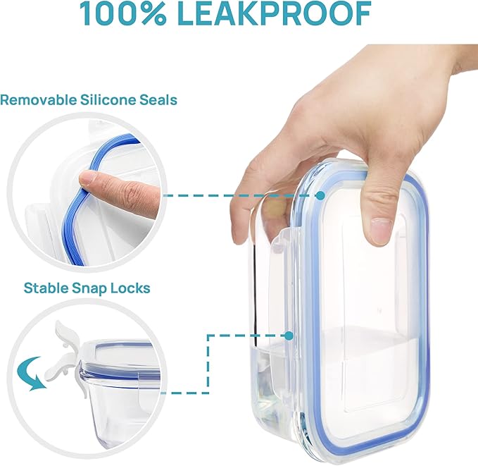 Vtopmart 8 Pack Glass Food Storage Containers