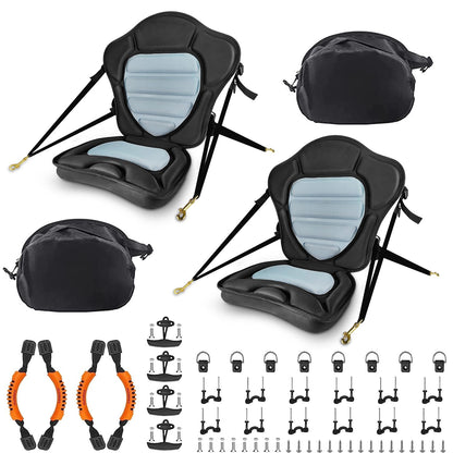 Hlogree 2PCS Kayak Seats with Thicken Padded Back Support with Accessories - Fit for Sit On Top,Ocean,Emotion,Lifetime,Perception Kayaks, Canoes & Boats
